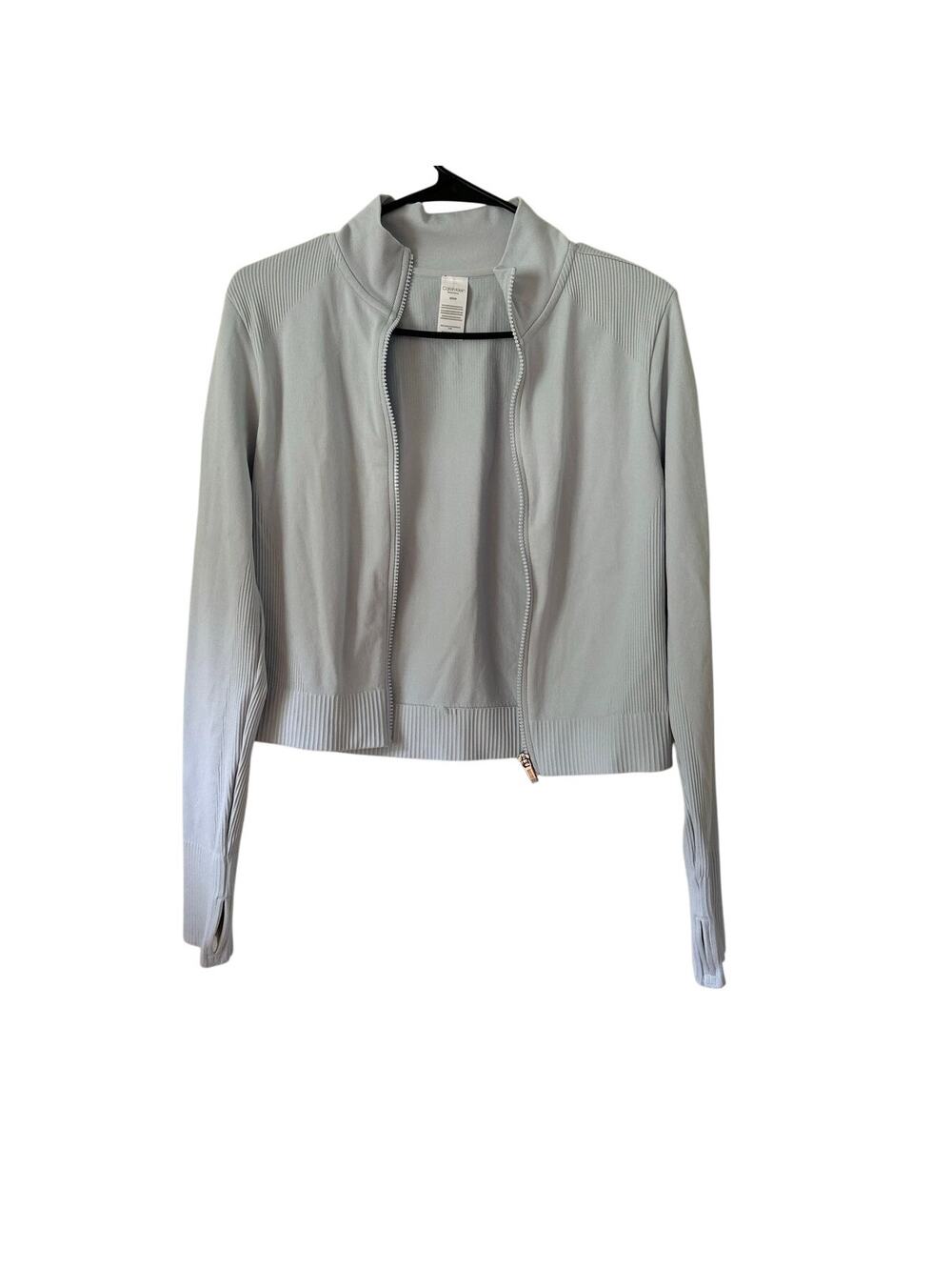 Light-Blue Calvin Klein Performence Cropped Zip-Up Jacket Size M